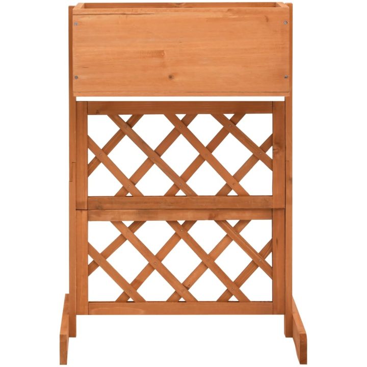 Odlingslåda med spaljé orange 45x30x74 cm massivt granträ vidaXL – bild 2