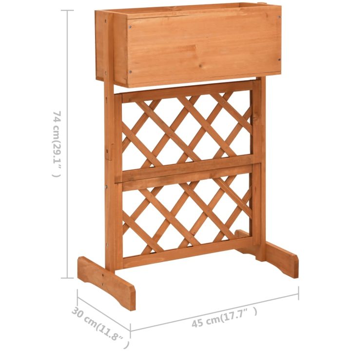 Odlingslåda med spaljé orange 45x30x74 cm massivt granträ vidaXL – bild 6