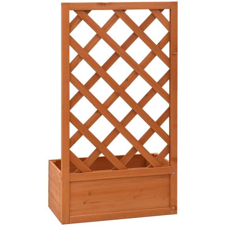 Odlingslåda med spaljé orange 50x25x90 cm massivt granträ vidaXL – bild 4