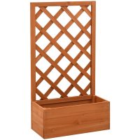 Odlingslåda med spaljé orange 50x25x90 cm massivt granträ vidaXL