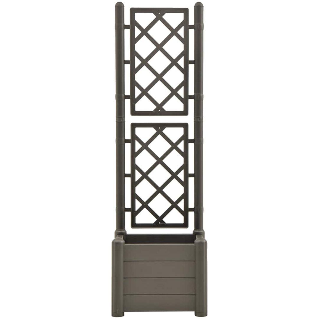 Odlingslåda med spaljé PP antracit vidaXL 43 x 43 x 142 cm – bild 4
