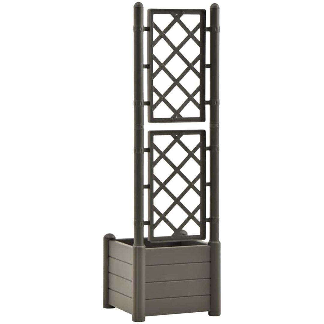 Odlingslåda med spaljé PP antracit vidaXL 43 x 43 x 142 cm – bild 6
