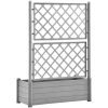 Odlingslåda med spaljé PP grå vidaXL 100 x 43 x 142 cm – miniatyr 5