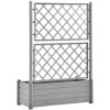 Odlingslåda med spaljé PP grå vidaXL 100 x 43 x 142 cm – miniatyr 6