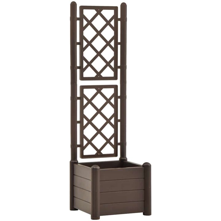 Odlingslåda med spaljé PP mocka vidaXL 43 x 43 x 142 cm – bild 2