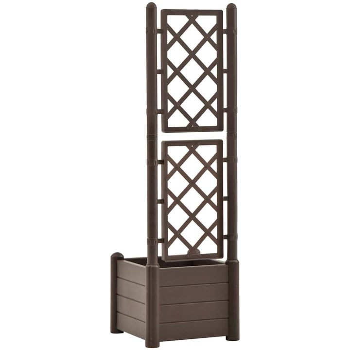 Odlingslåda med spaljé PP mocka vidaXL 43 x 43 x 142 cm – bild 6