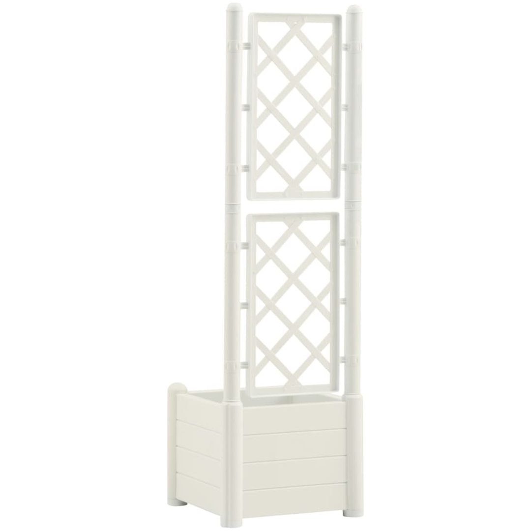 Odlingslåda med spaljé PP vit vidaXL 43 x 43 x 142 cm – bild 5