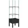 Odlingslåda med spaljé svart 40x40x142,5 cm PP vidaXL 42 x 40 x 142,5 cm – miniatyr 2