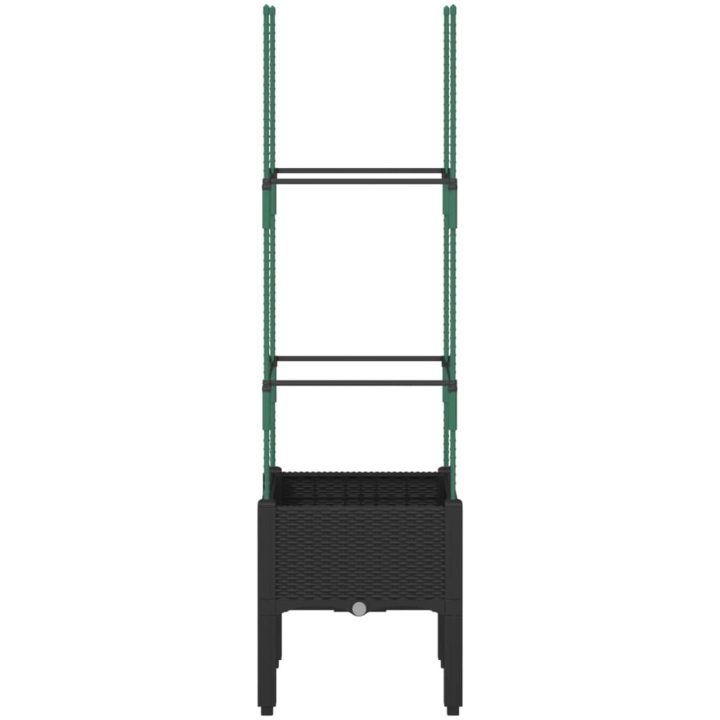 Odlingslåda med spaljé svart 40x40x142,5 cm PP vidaXL 42 x 40 x 142,5 cm – bild 3