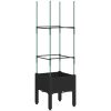 Odlingslåda med spaljé svart 40x40x142,5 cm PP vidaXL 42 x 40 x 142,5 cm – miniatyr 5