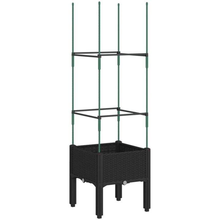 Odlingslåda med spaljé svart 40x40x142,5 cm PP vidaXL 42 x 40 x 142,5 cm – bild 5