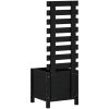 Odlingslåda med spaljé svart massiv furu vidaXL 39 x 39.5 x 114 cm – miniatyr 4