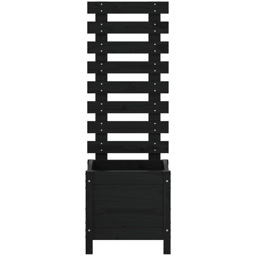 Odlingslåda med spaljé svart massiv furu vidaXL 39 x 39.5 x 114 cm – bild 5