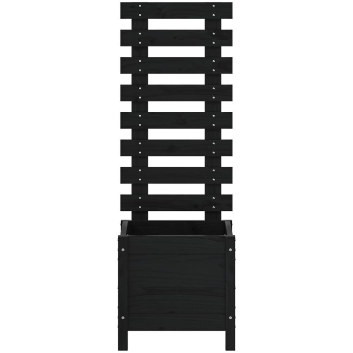Odlingslåda med spaljé svart massiv furu vidaXL 39 x 39.5 x 114 cm – bild 5