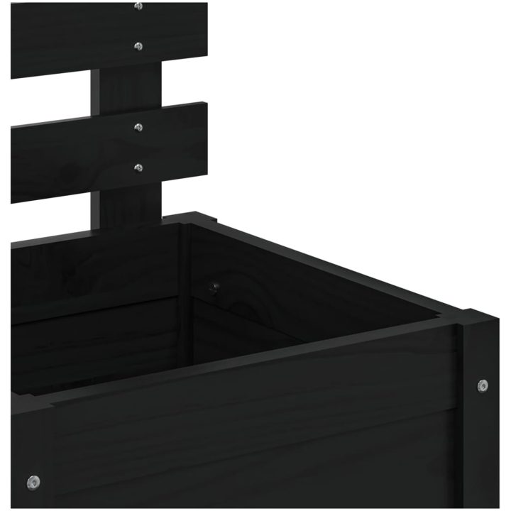 Odlingslåda med spaljé svart massiv furu vidaXL 39 x 39.5 x 114 cm – bild 7