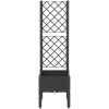 Odlingslåda med spaljé svart PP vidaXL 40 x 40 x 142 cm – miniatyr 3