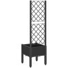 Odlingslåda med spaljé svart PP vidaXL 40 x 40 x 142 cm – miniatyr 5