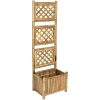 Odlingslåda med spaljé upphöjd bambu vidaXL 40 cm – miniatyr 1