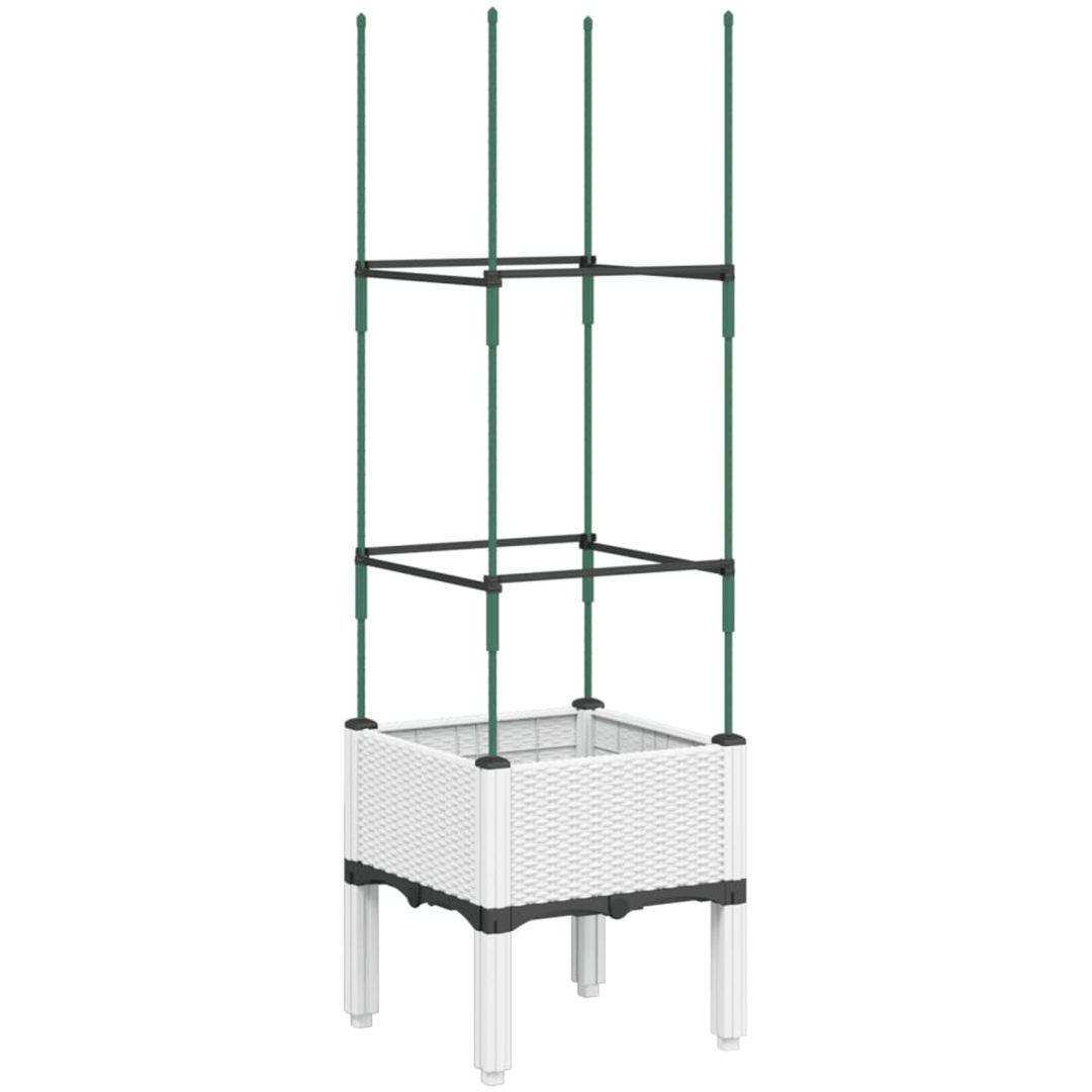 Odlingslåda med spaljé vit 40x40x142,5 cm PP vidaXL 43 x 40 x 142,5 cm – bild 2