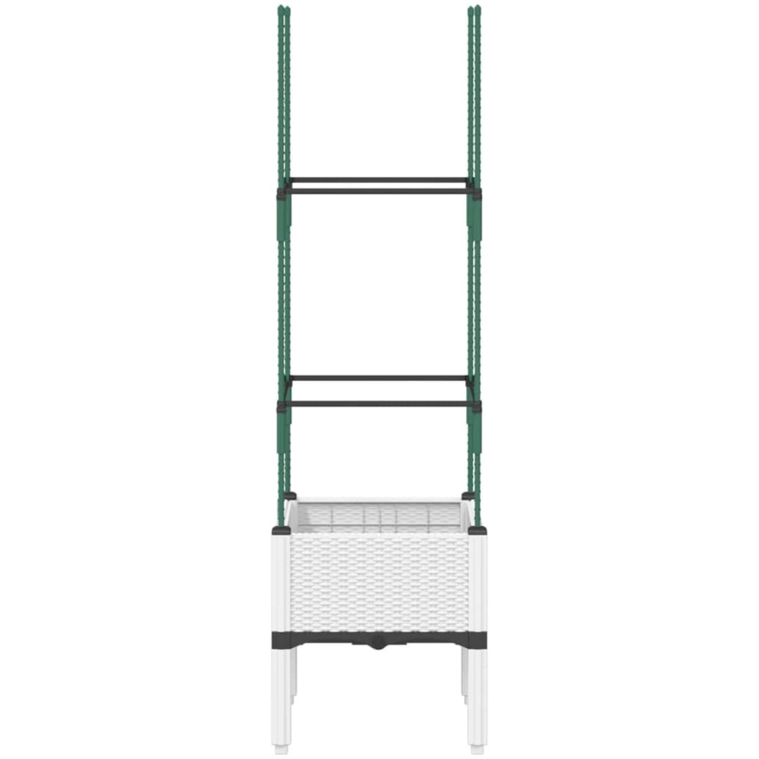Odlingslåda med spaljé vit 40x40x142,5 cm PP vidaXL 43 x 40 x 142,5 cm – bild 3