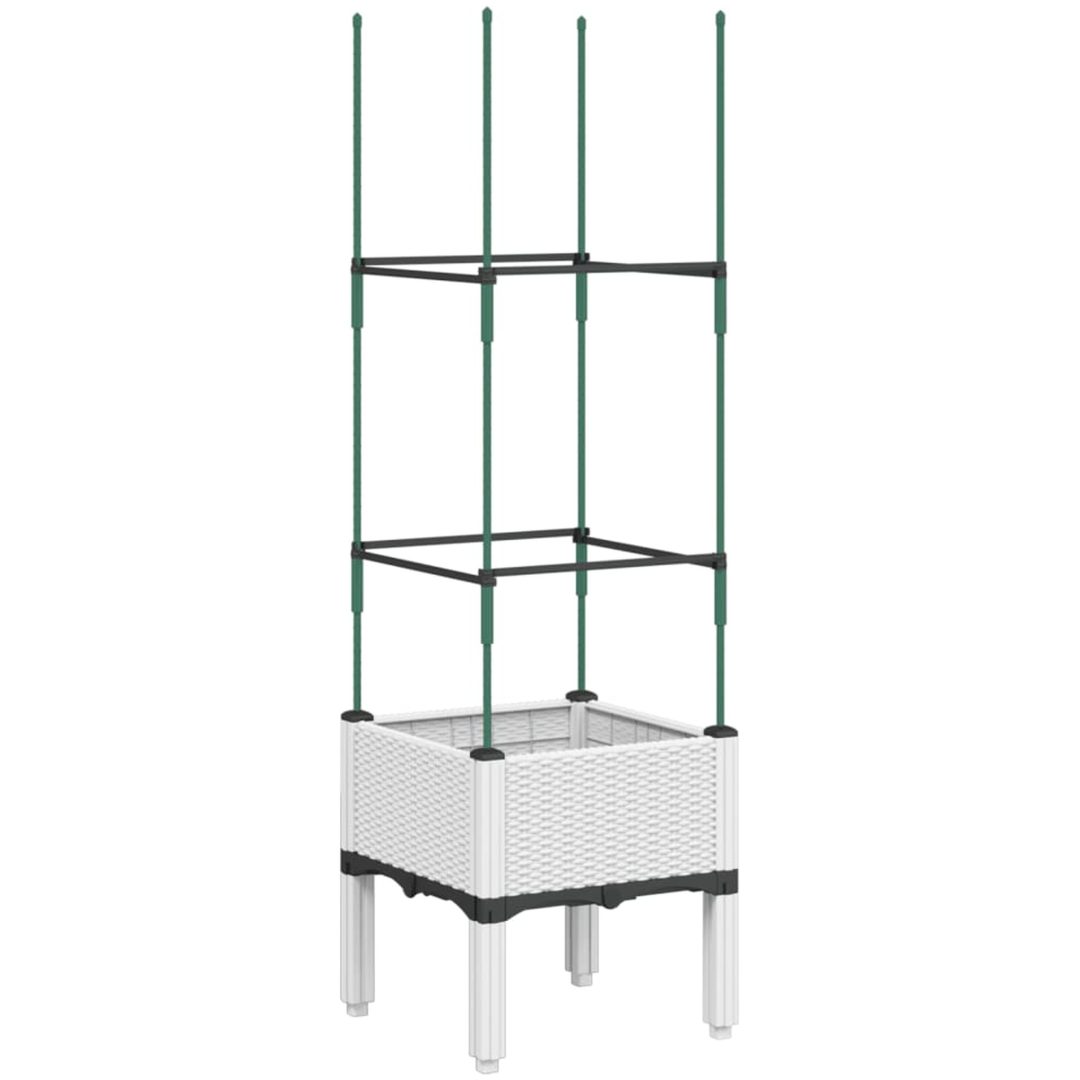 Odlingslåda med spaljé vit 40x40x142,5 cm PP vidaXL 43 x 40 x 142,5 cm – bild 5