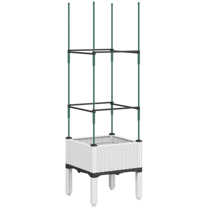 Odlingslåda med spaljé vit 40x40x142,5 cm PP vidaXL 43 x 40 x 142,5 cm – bild 5