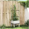 Odlingslåda med spaljé vit 40x40x142,5 cm PP vidaXL 43 x 40 x 142,5 cm – miniatyr 1