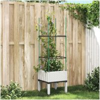 Odlingslåda med spaljé vit 40x40x142,5 cm PP vidaXL