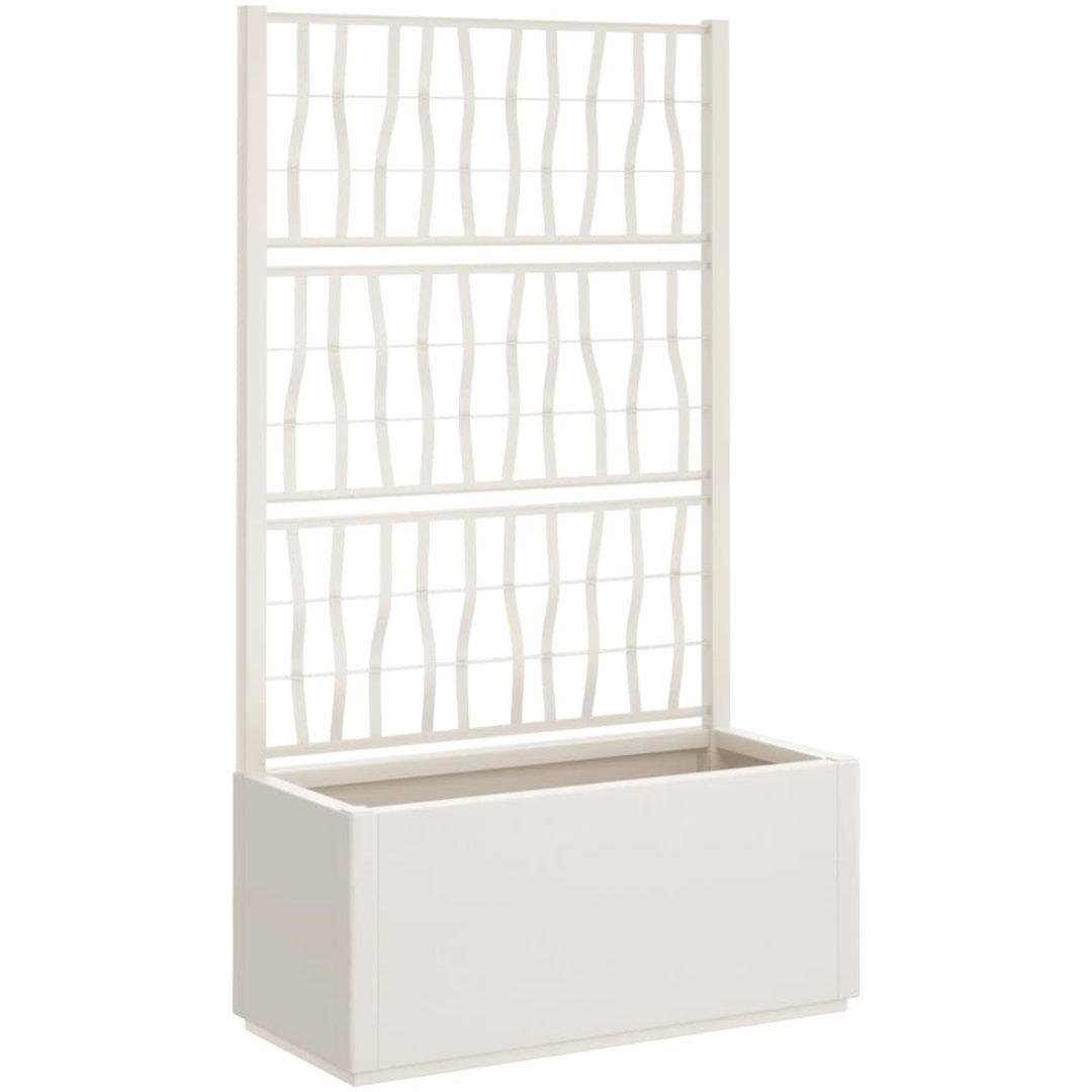 Odlingslåda med spaljé vit 80x36x140 cm PP vidaXL 80 x 36 x 140 cm – bild 2