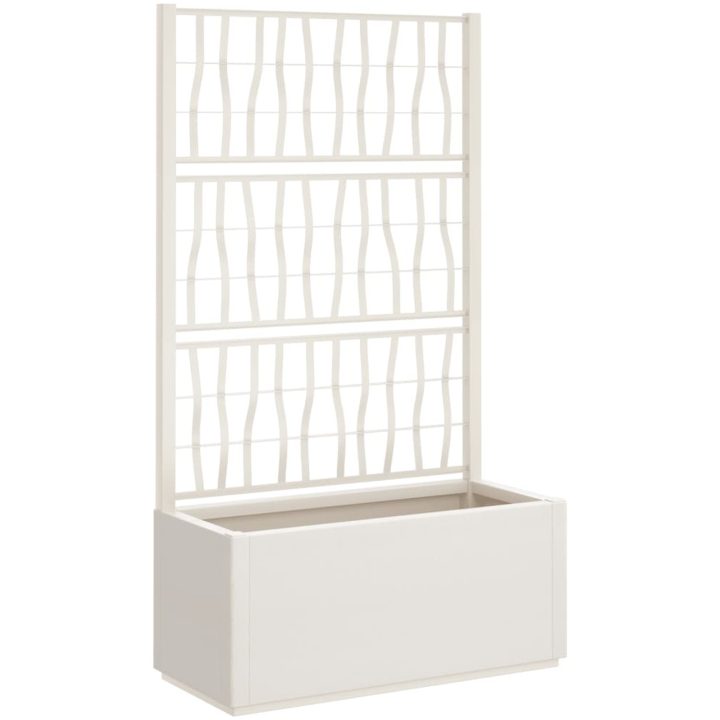 Odlingslåda med spaljé vit 80x36x140 cm PP vidaXL 80 x 36 x 140 cm – bild 2
