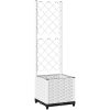 Odlingslåda med spaljé vit PP vidaXL 40 x 40 x 136 cm – miniatyr 2