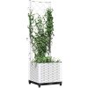 Odlingslåda med spaljé vit PP vidaXL 40 x 40 x 136 cm – miniatyr 3