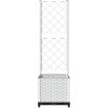 Odlingslåda med spaljé vit PP vidaXL 40 x 40 x 136 cm – miniatyr 4