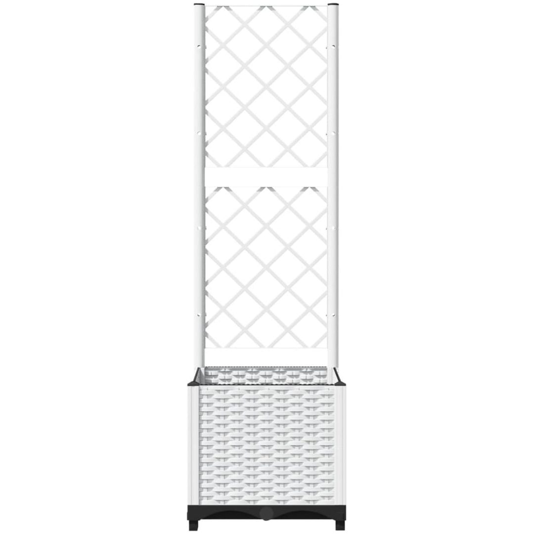 Odlingslåda med spaljé vit PP vidaXL 40 x 40 x 136 cm – bild 4