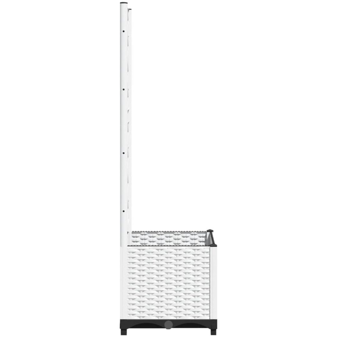 Odlingslåda med spaljé vit PP vidaXL 40 x 40 x 136 cm – bild 5