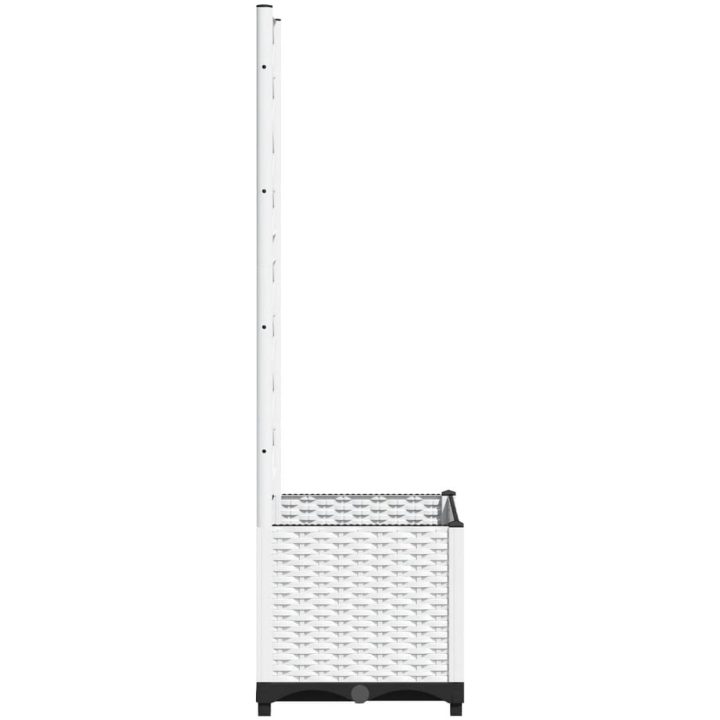 Odlingslåda med spaljé vit PP vidaXL 40 x 40 x 136 cm – bild 5