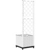 Odlingslåda med spaljé vit PP vidaXL 40 x 40 x 136 cm – miniatyr 6