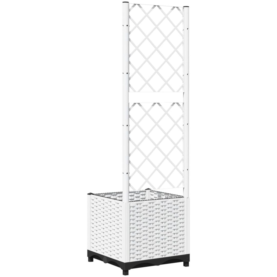 Odlingslåda med spaljé vit PP vidaXL 40 x 40 x 136 cm – bild 6