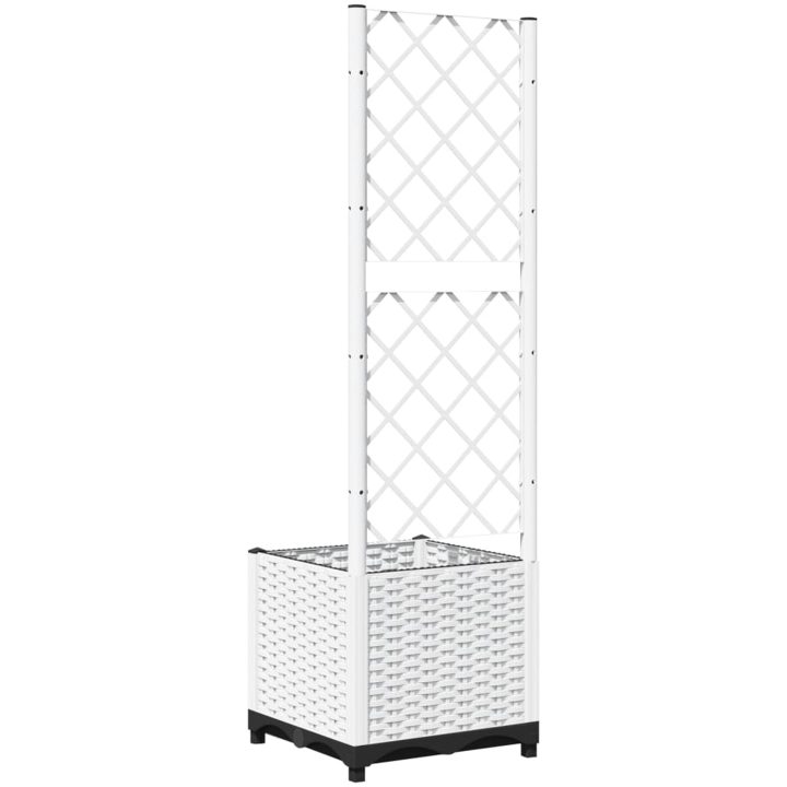 Odlingslåda med spaljé vit PP vidaXL 40 x 40 x 136 cm – bild 6