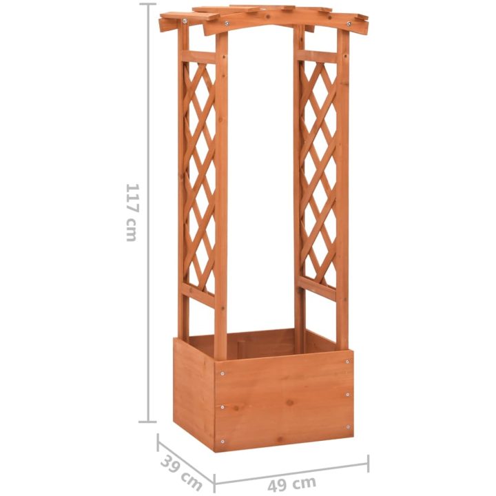 Odlingslåda med spaljébåge granträ vidaXL 49 x 39 x 117 cm – bild 5