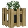 Odlingslåda med staket-design impregnerad furu vidaXL 30 x 30 x 30 cm – miniatyr 3