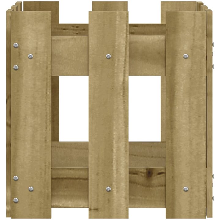 Odlingslåda med staket-design impregnerad furu vidaXL 30 x 30 x 30 cm – bild 5