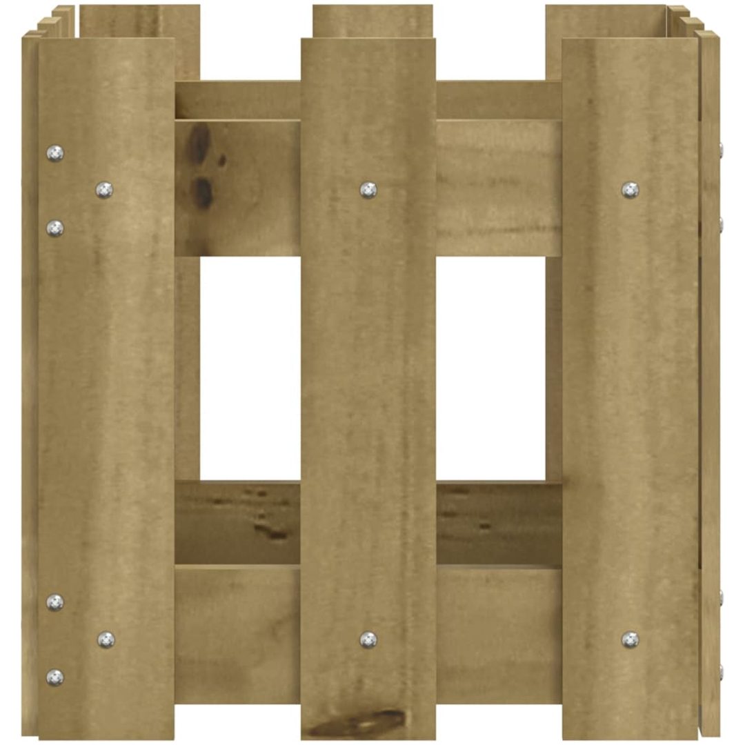 Odlingslåda med staket-design impregnerad furu vidaXL 30 x 30 x 30 cm – bild 6