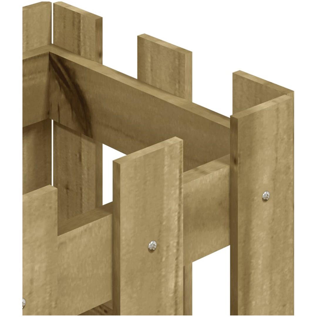 Odlingslåda med staket-design impregnerad furu vidaXL 30 x 30 x 30 cm – bild 7