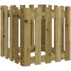 Odlingslåda med staket-design impregnerat furu vidaXL 50 x 50 x 50 cm – miniatyr 2
