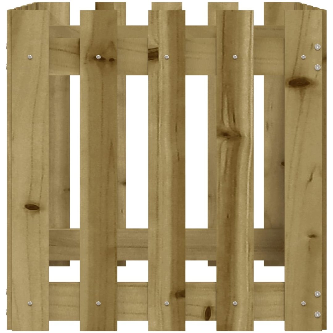 Odlingslåda med staket-design impregnerat furu vidaXL 50 x 50 x 50 cm – bild 5