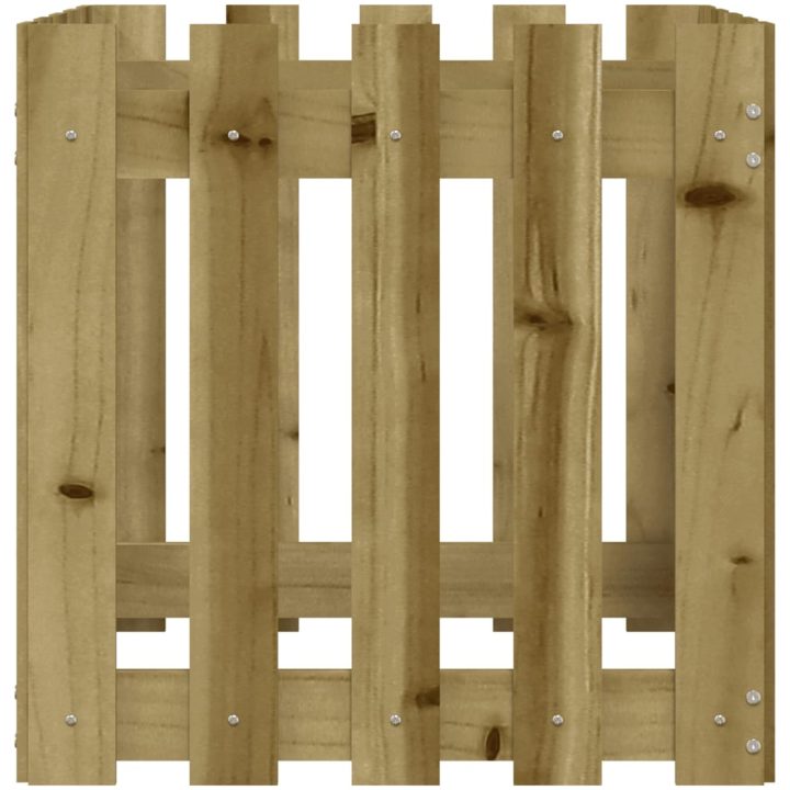 Odlingslåda med staket-design impregnerat furu vidaXL 50 x 50 x 50 cm – bild 5
