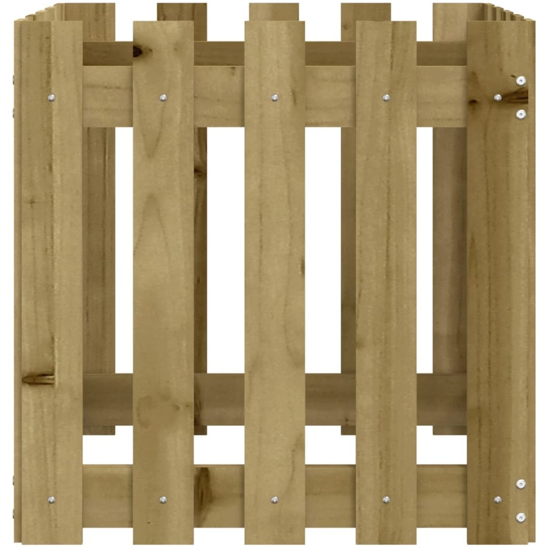 Odlingslåda med staket-design impregnerat furu vidaXL 50 x 50 x 50 cm – bild 6