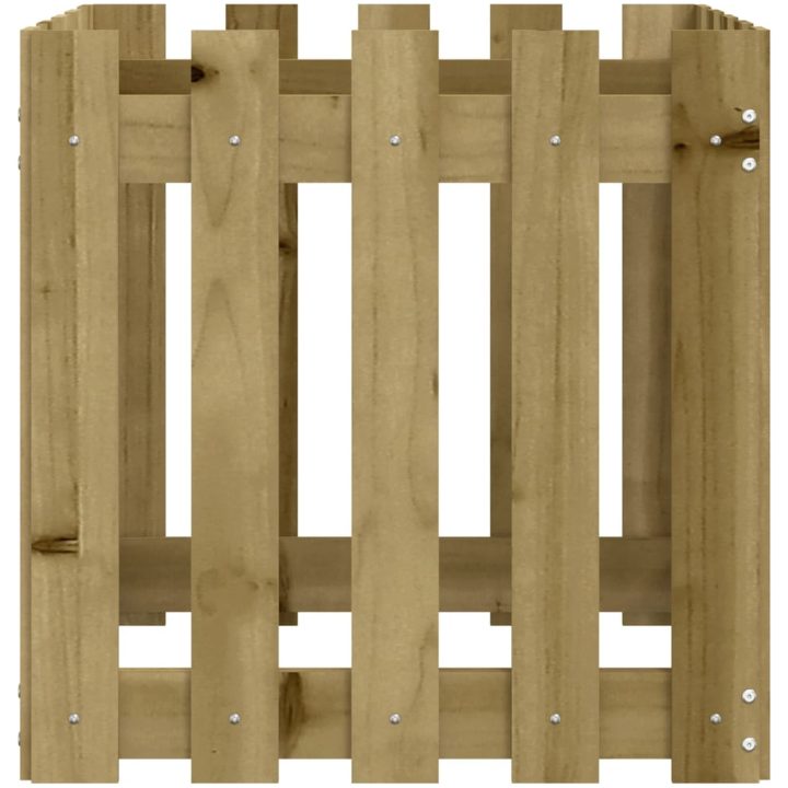 Odlingslåda med staket-design impregnerat furu vidaXL 50 x 50 x 50 cm – bild 6