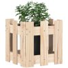 Odlingslåda med staket-design massiv furu vidaXL 30 x 30 x 30 cm – miniatyr 3
